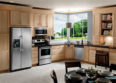 stainless steel appliances with wood cabinets|lightweight kitchen cabinets.